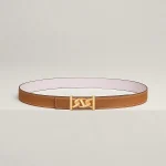 My H belt buckle & Reversible leather strap 24 mm